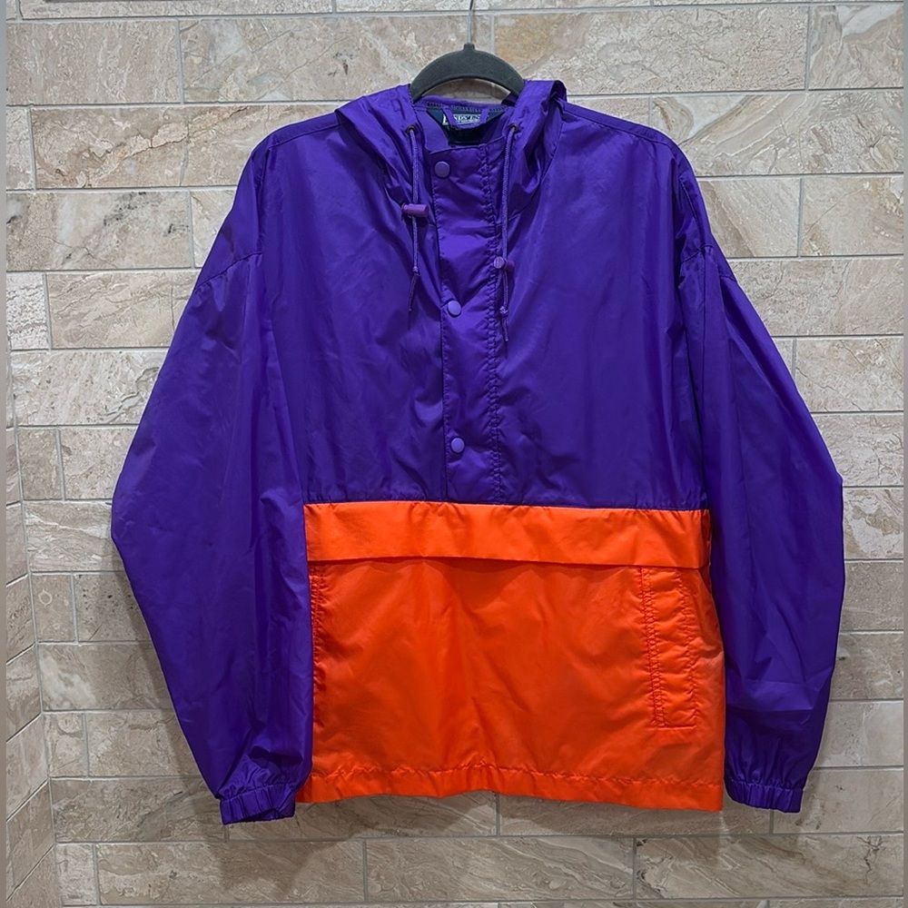 Unisex Lands’ End Pullover Rain Windbreaker Jacket Size Medium